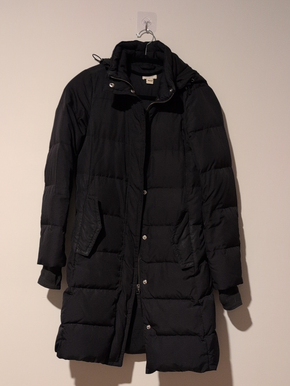 J. Crew Black Down& Feather Winter Coat